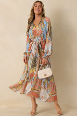 Take Your Breath Away Multi Floral Print Long Sleeve Maxi Dress