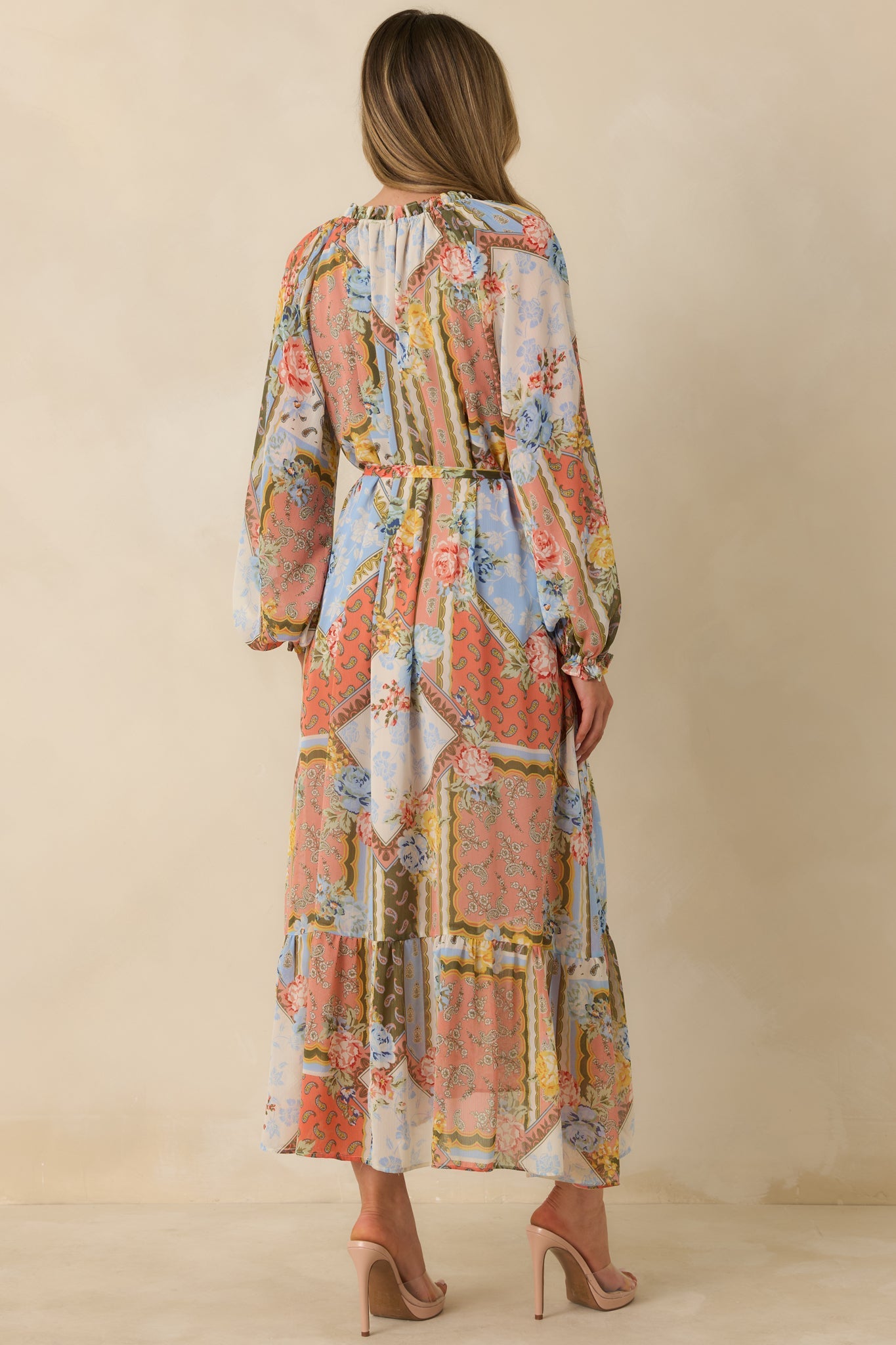 Take Your Breath Away Multi Floral Print Long Sleeve Maxi Dress