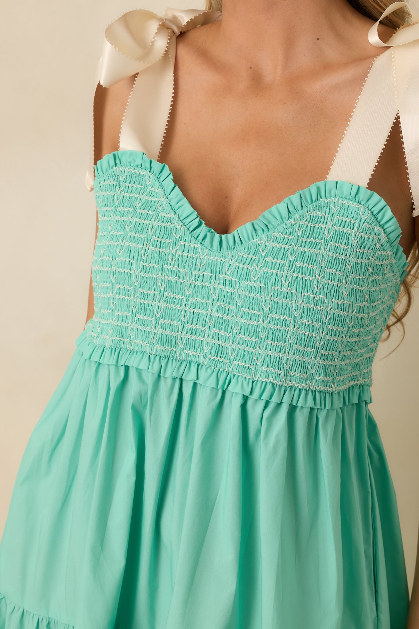 The Felicity Mint Green Cotton Midi Dress