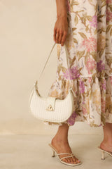 Trust Me On This One White Woven Faux Leather Handbag