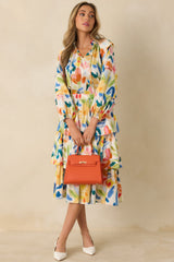 Prosperina Tara Multi Cotton Abstract Floral Print Top