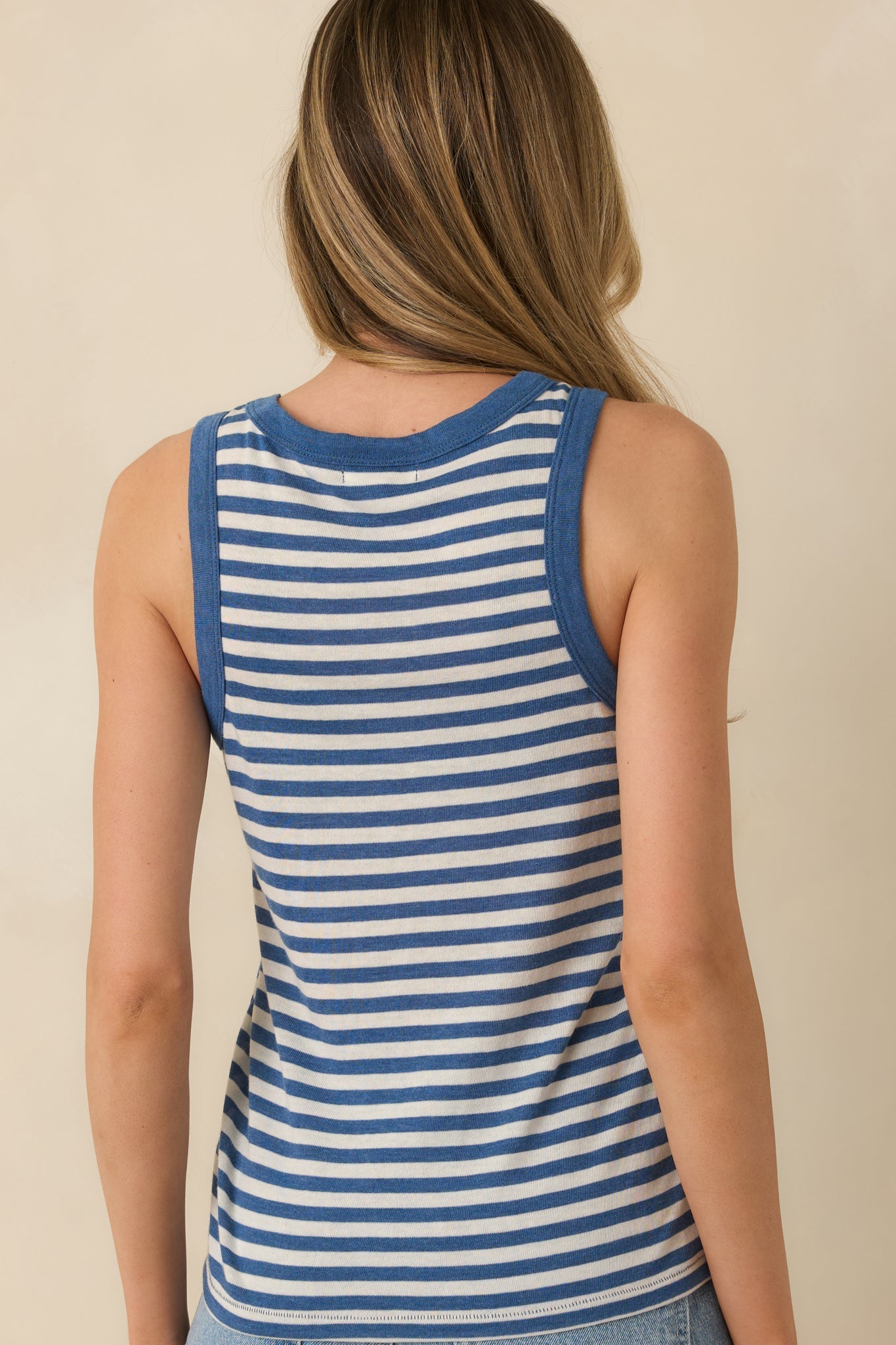 Z Supply Blue Calypso Indigo Select Striped Tank Top