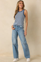 Z Supply Blue Calypso Indigo Select Striped Tank Top