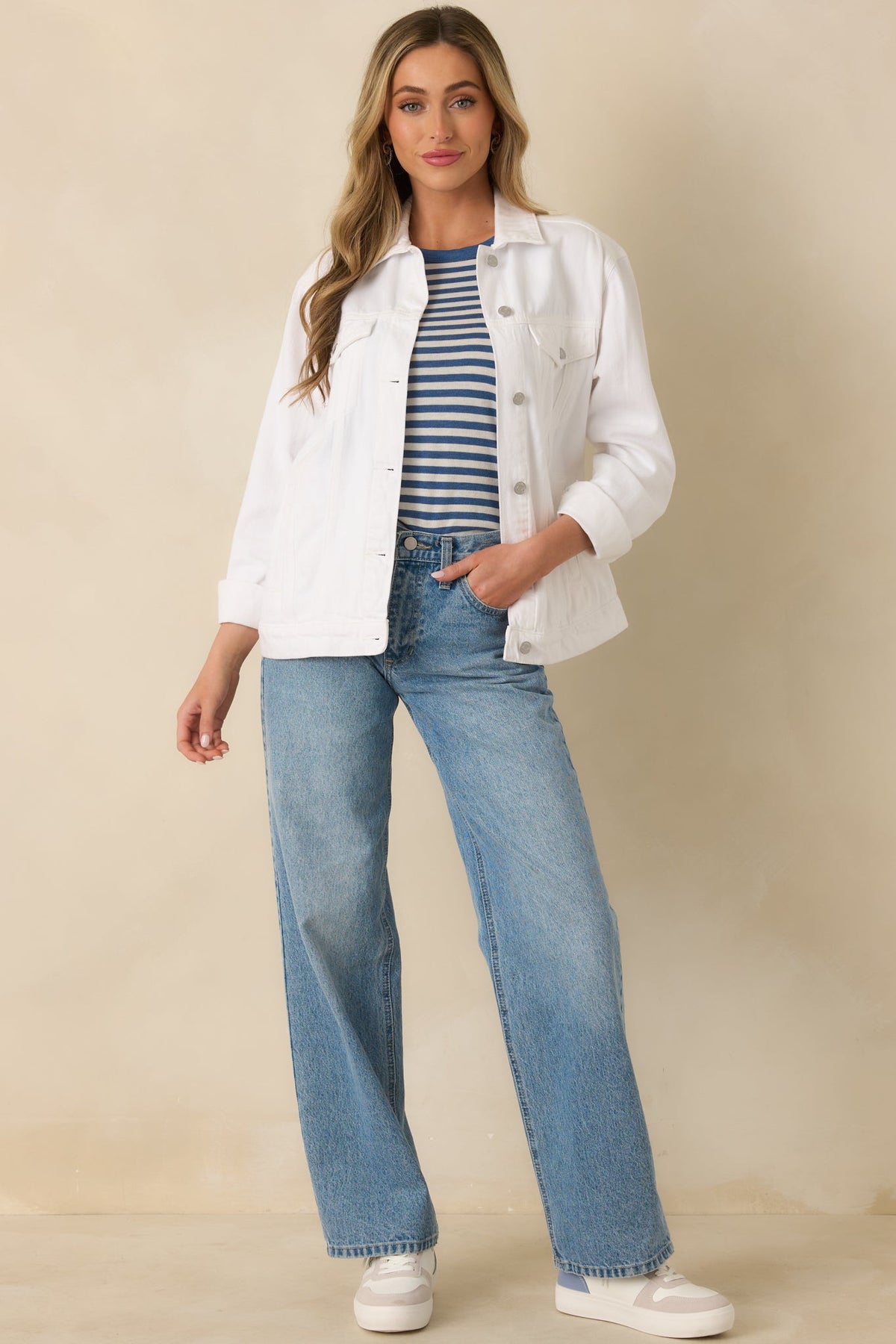 Do You Ever White Denim Jacket