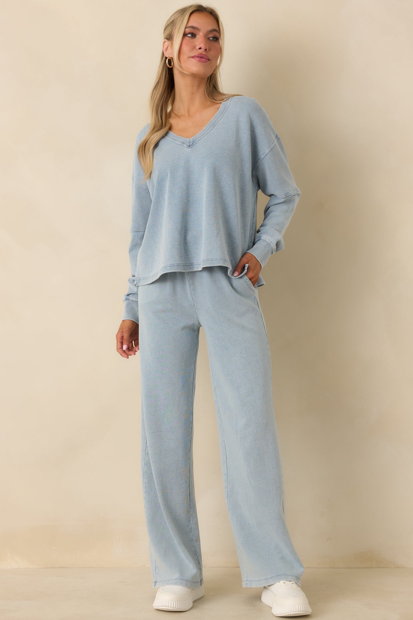 Z Supply Ocean Air Indigo Hunter Knit Denim Pants