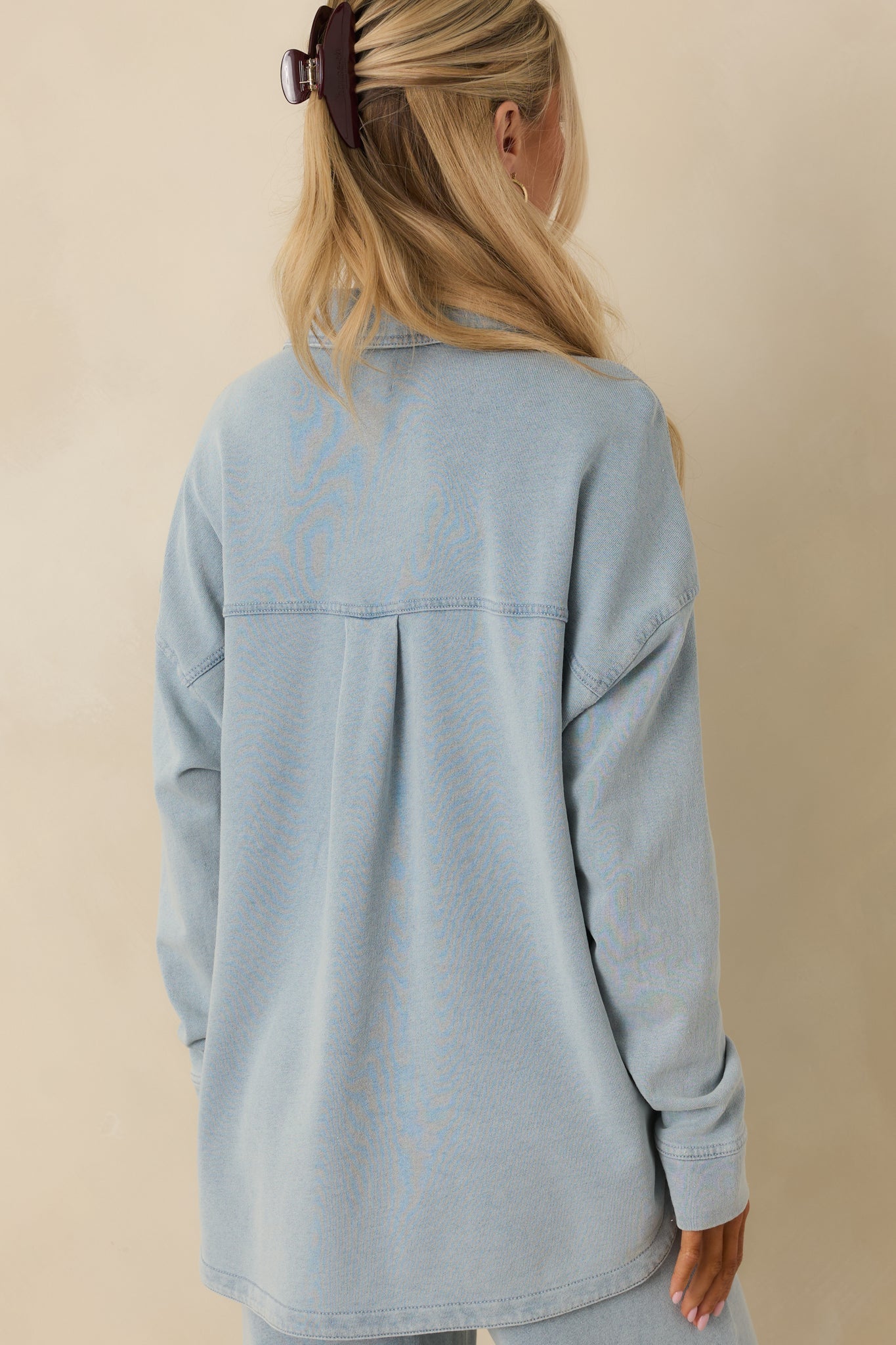 Z Supply Ocean Air Indigo All Day Knit Denim Jacket