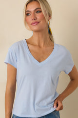 Z Supply Modern Light Blue V-Neck Tee