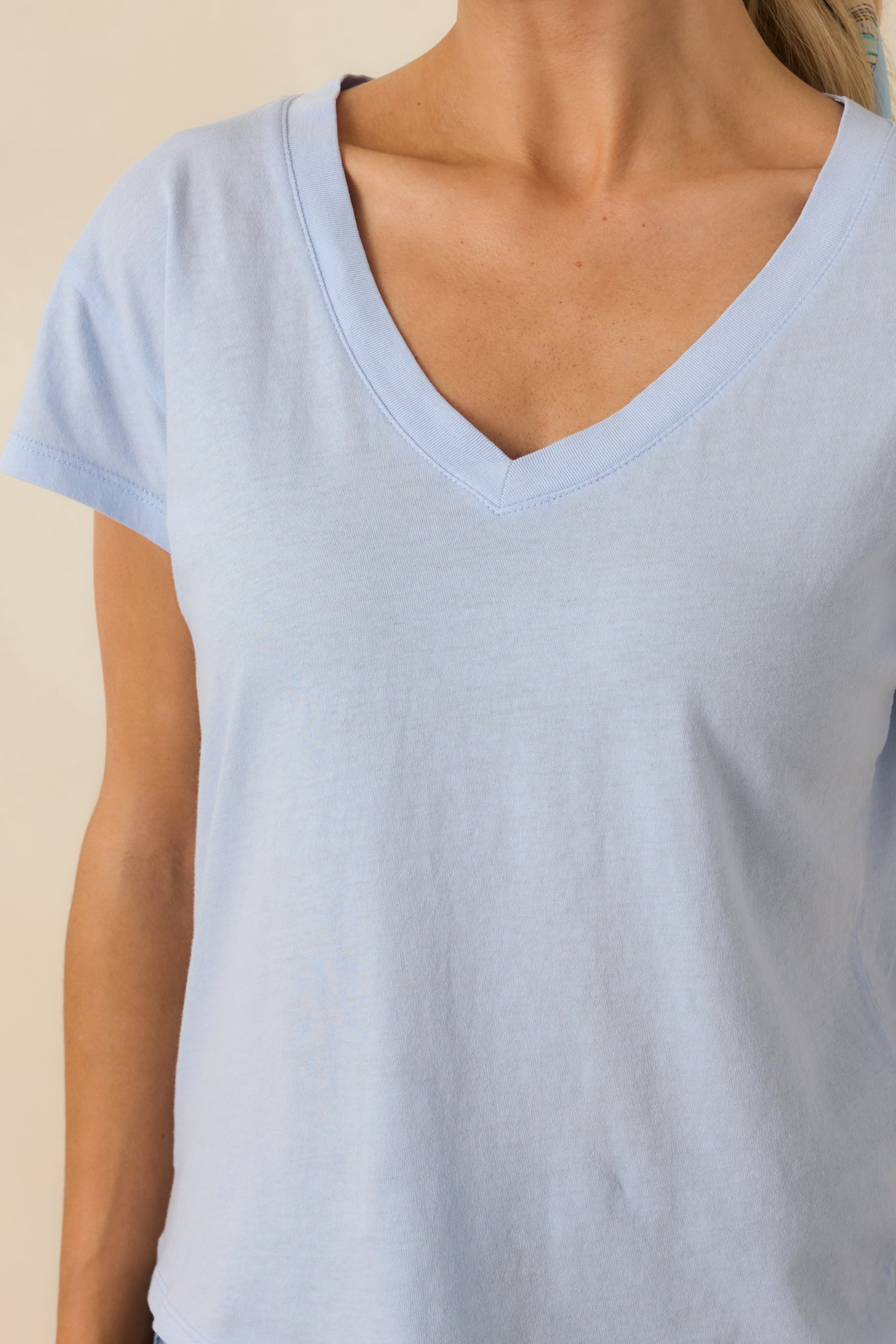 Z Supply Modern Light Blue V-Neck Tee