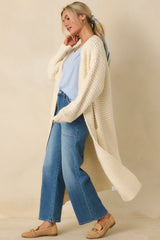 Made For More Cream Knit Duster Cardigan