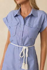 MINKPINK Avery Blue Stripe Playsuit