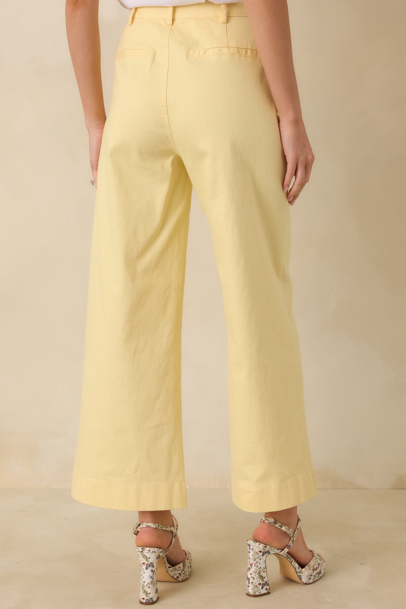Memories Made Yellow Cotton Wide Leg Pants