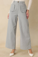 Memories Made Dusty Blue Cotton Wide Leg Pants