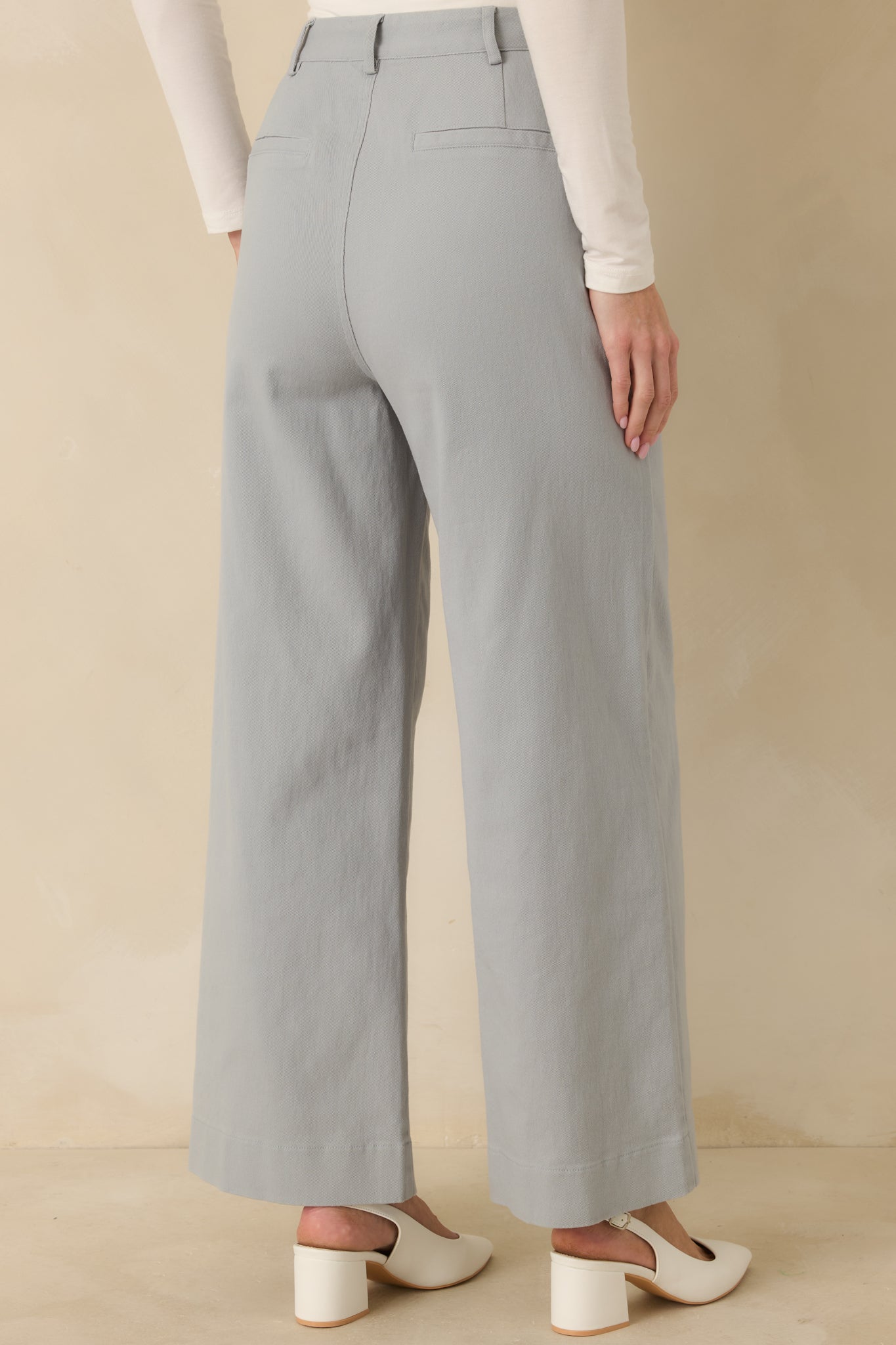 Memories Made Dusty Blue Cotton Wide Leg Pants