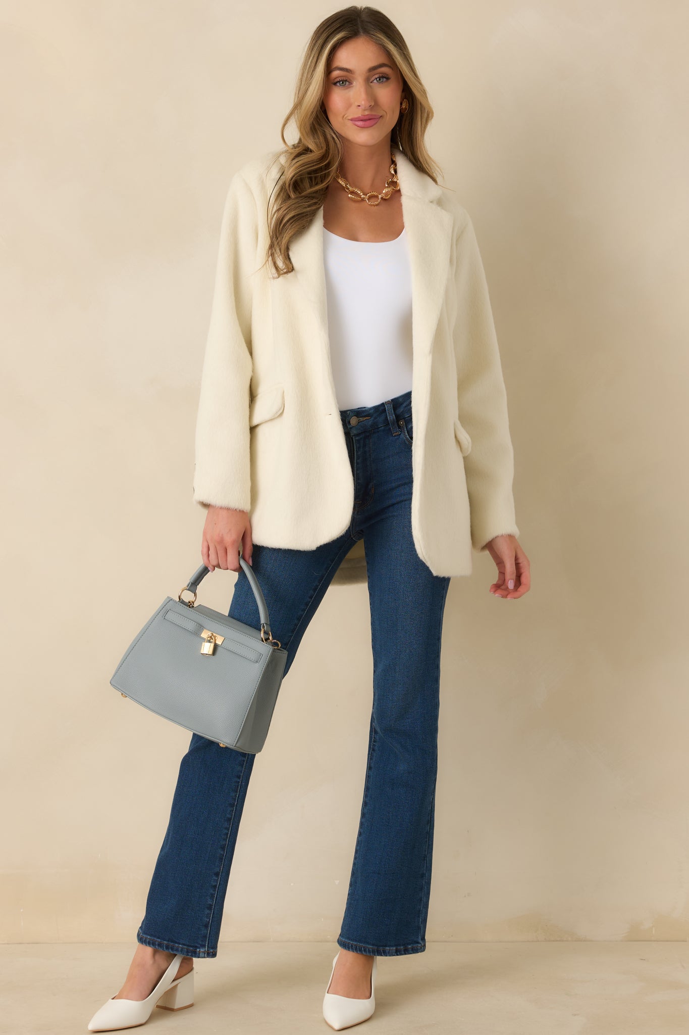 Winds of Change Ivory Felted Coat