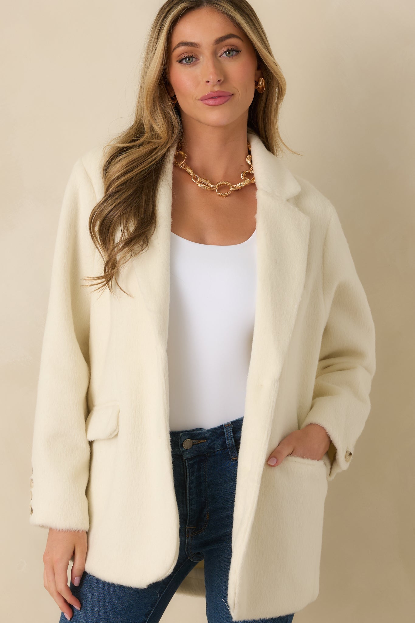 Winds of Change Ivory Felted Coat