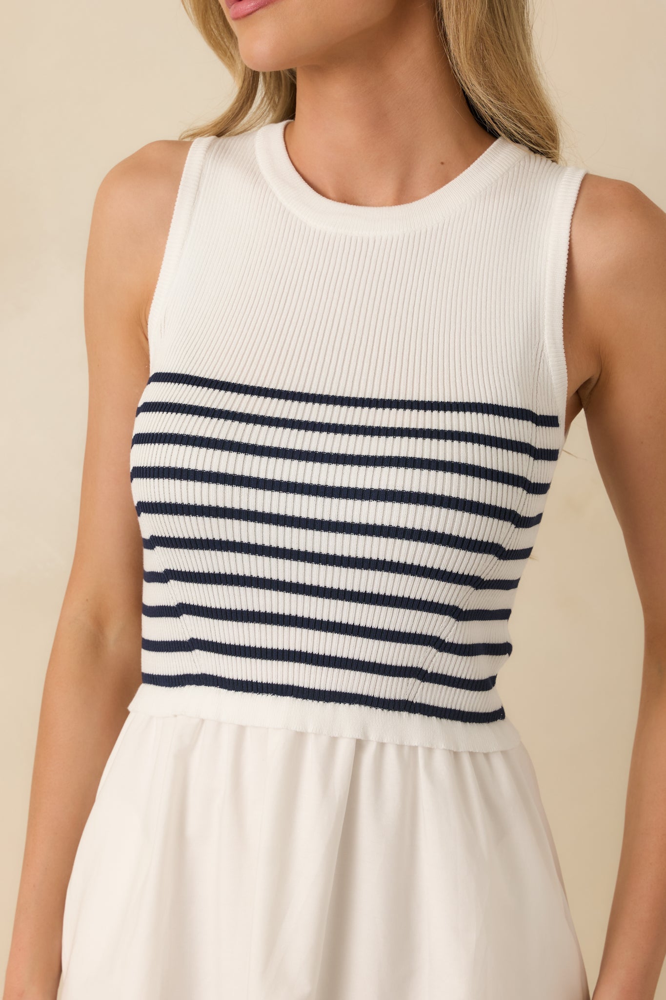 Picnic Weather White Stripe Sleeveless Maxi Dress