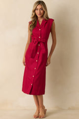 Prosperina Jacqueline Red Wine Midi Dress