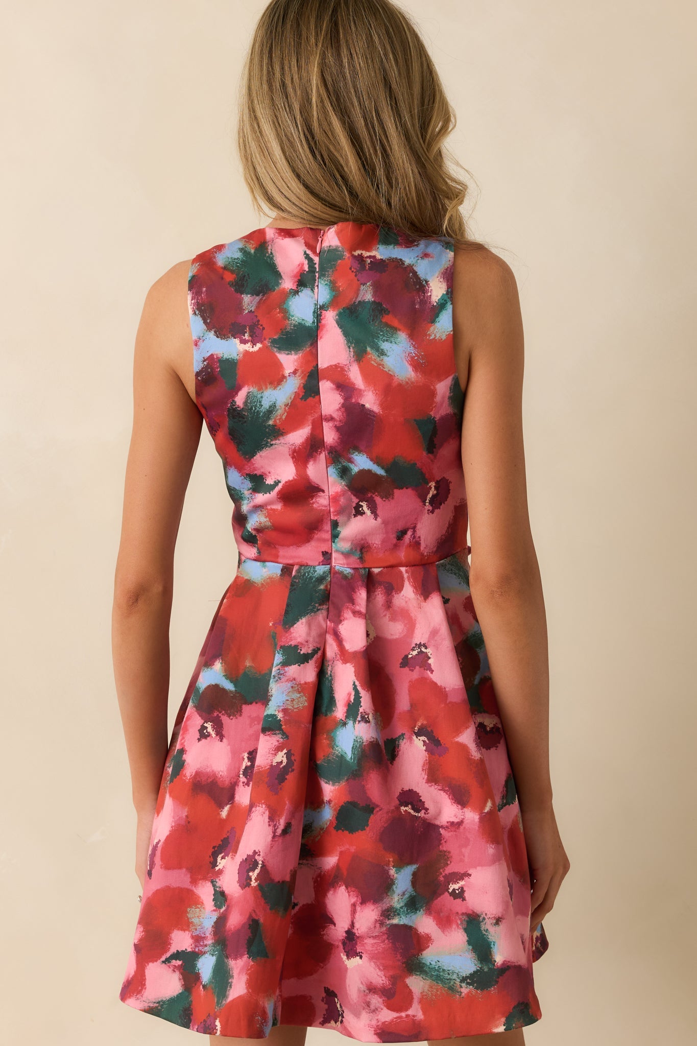 Prosperina Clara Pink Multi Floral Cotton Bow Mini Dress
