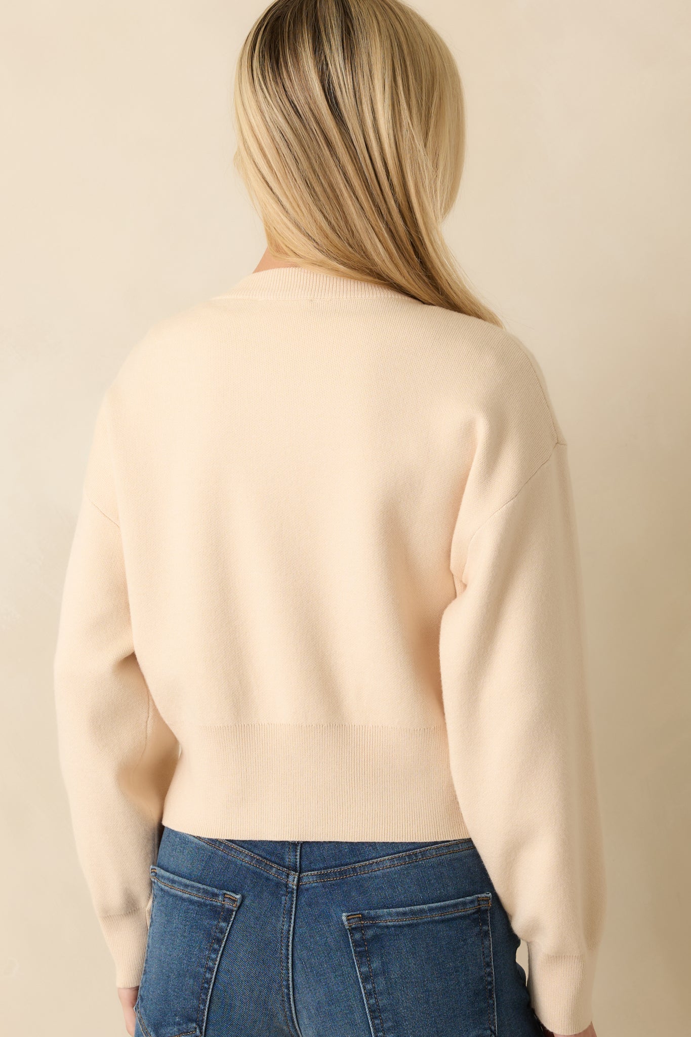 Kind Of Comforting Ecru Beige Button Front Long Sleeve Cardigan