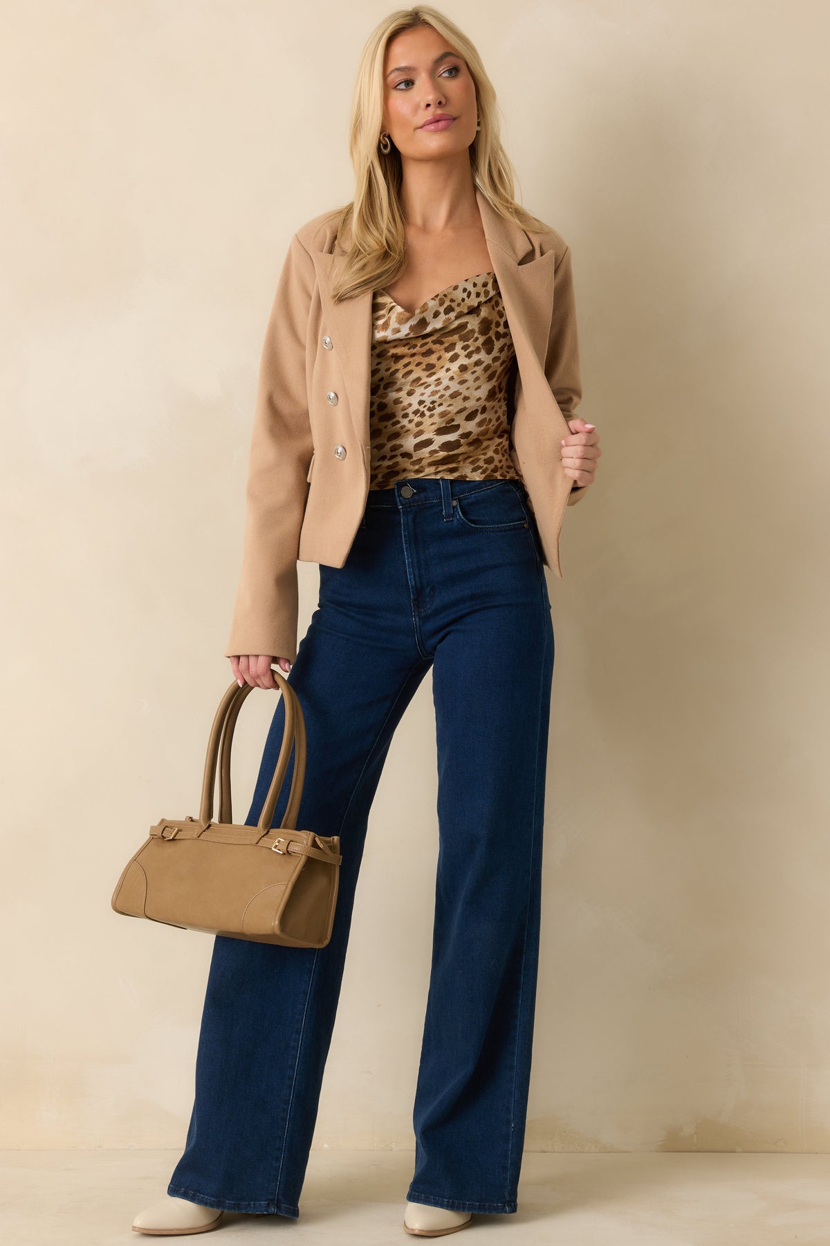 Chasing Stars Tan Ponte Blazer