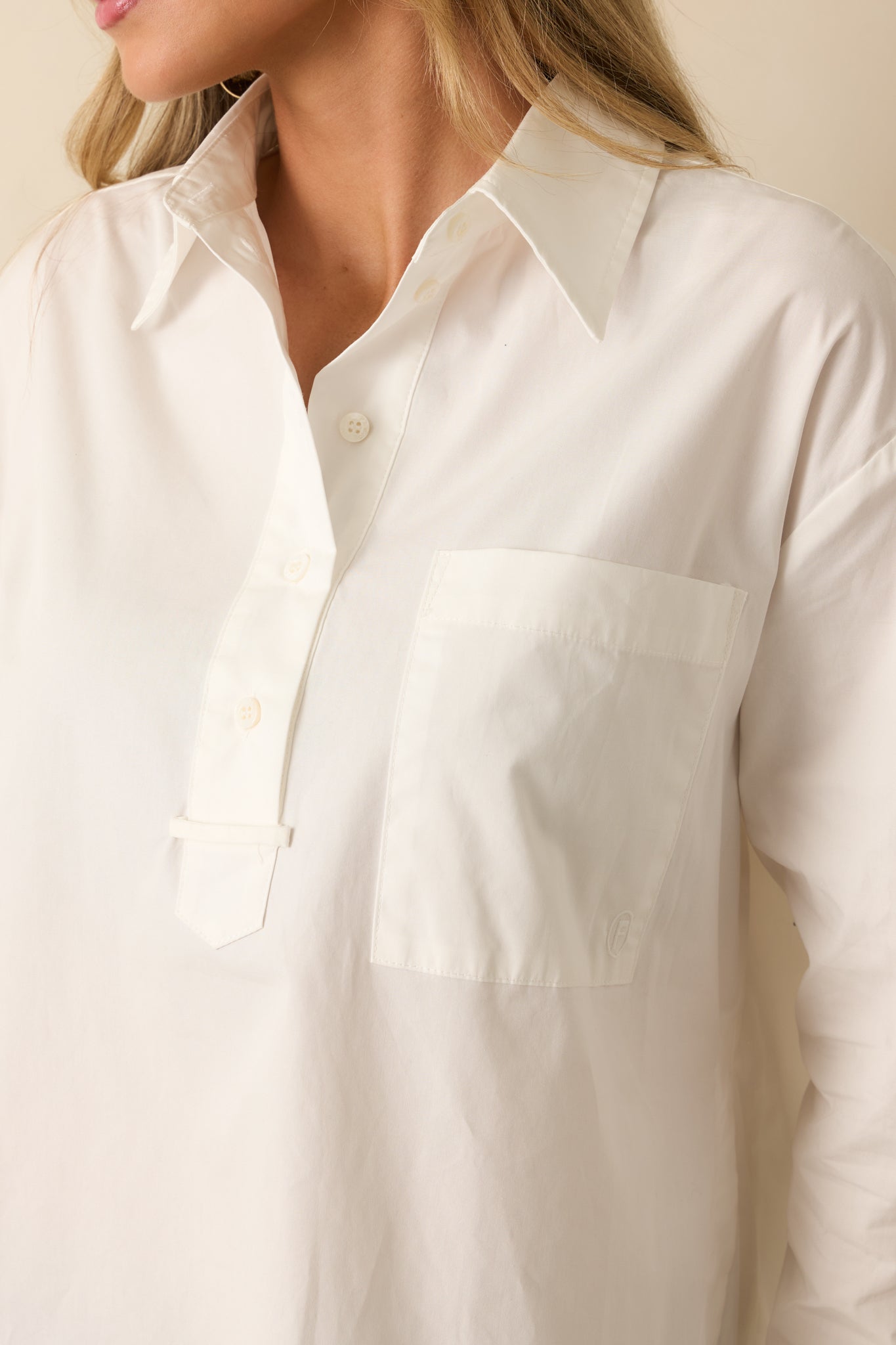 FRNCH White Mimosa Cotton Popover Blouse