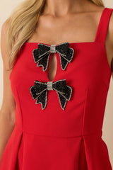 In The Details Red Mini Dress