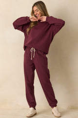 Z Supply Merlot Red Classic Boyfriend Sweatshirt