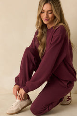 Z Supply Merlot Red Classic Boyfriend Sweatshirt