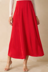 Z Supply Festive Red Northpointe Satin Midi Skirt