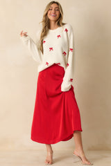 Z Supply Warm White Knit Tie The Ribbon Sweater