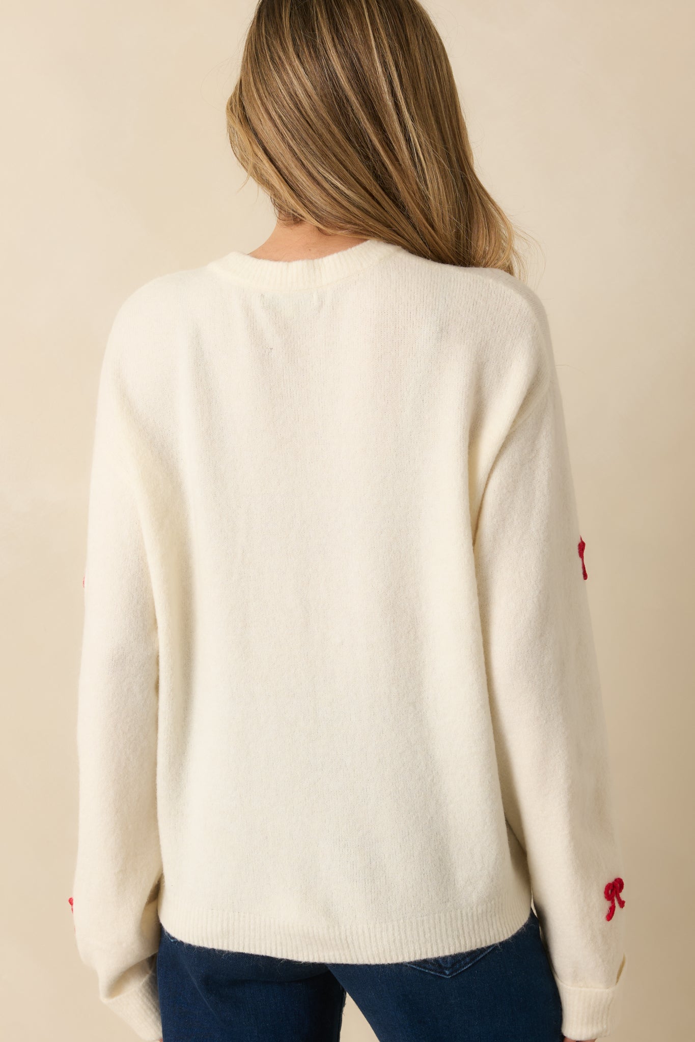 Z Supply Warm White Knit Tie The Ribbon Sweater
