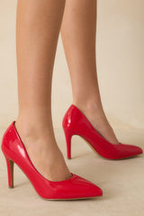 Magic Moments Pointed Toe Red High Heel Pumps