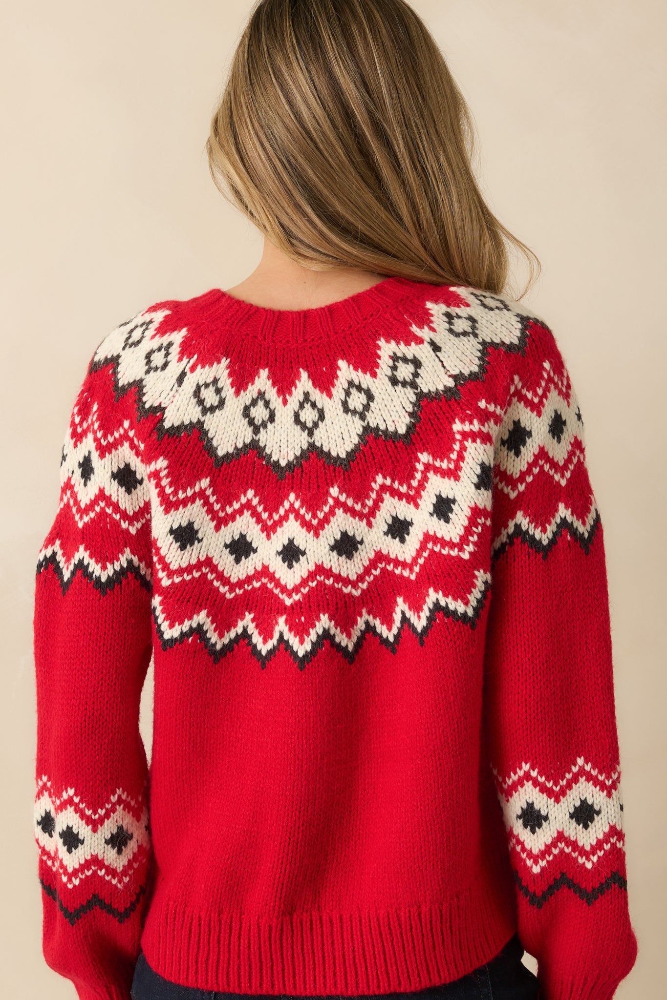 Z Supply Festive Red Knit Adornment Sweater