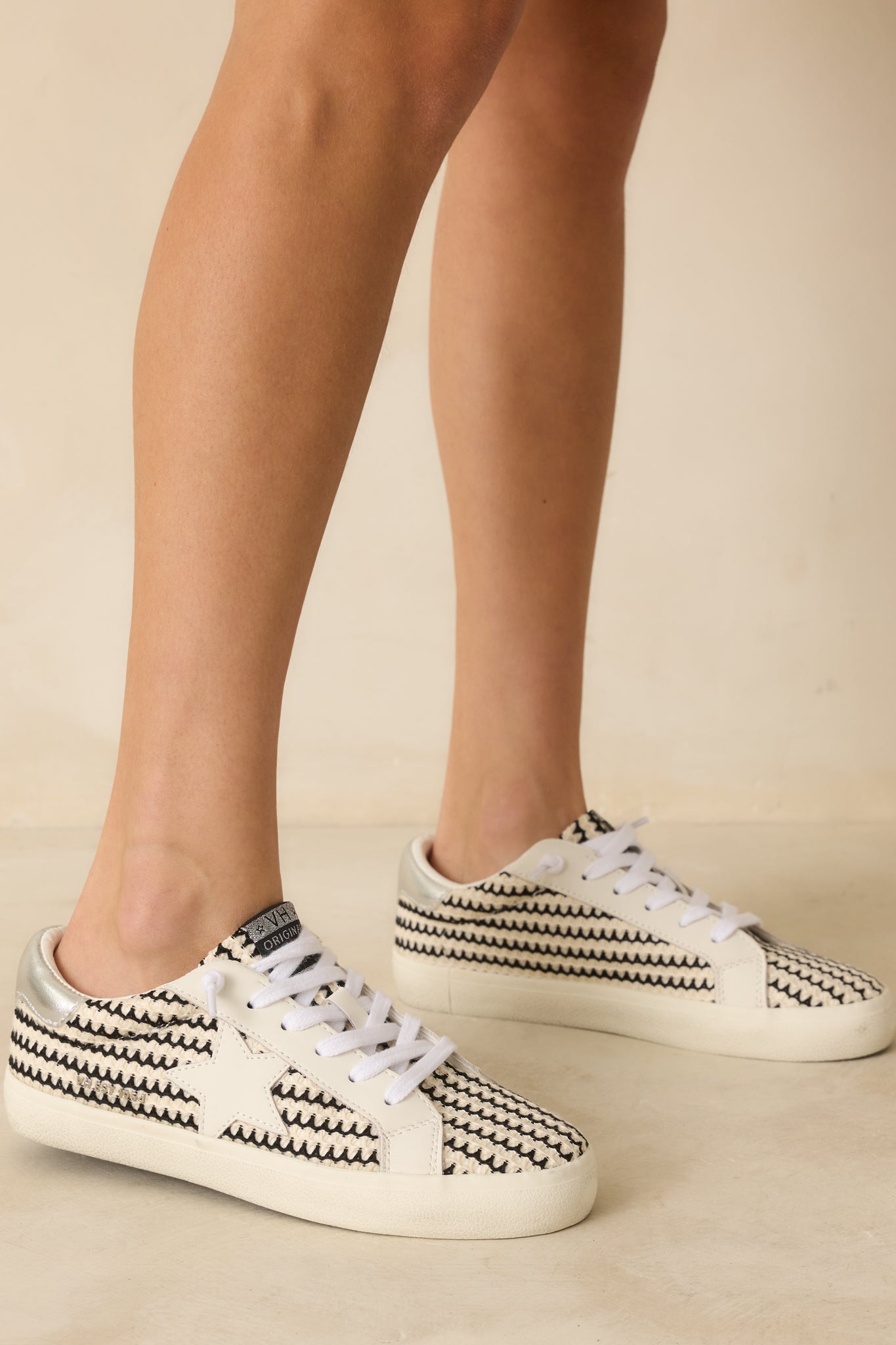 Vintage Havana Flair 45 Black & White Crochet Sneakers