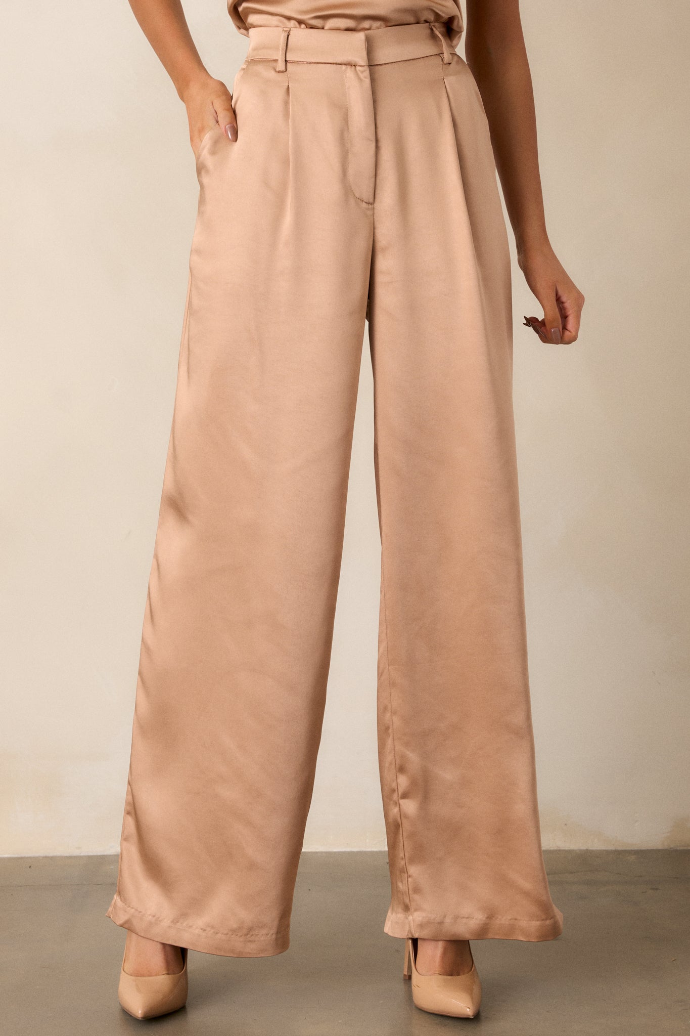 Star Status Light Copper Shimmer Wide Leg Pants