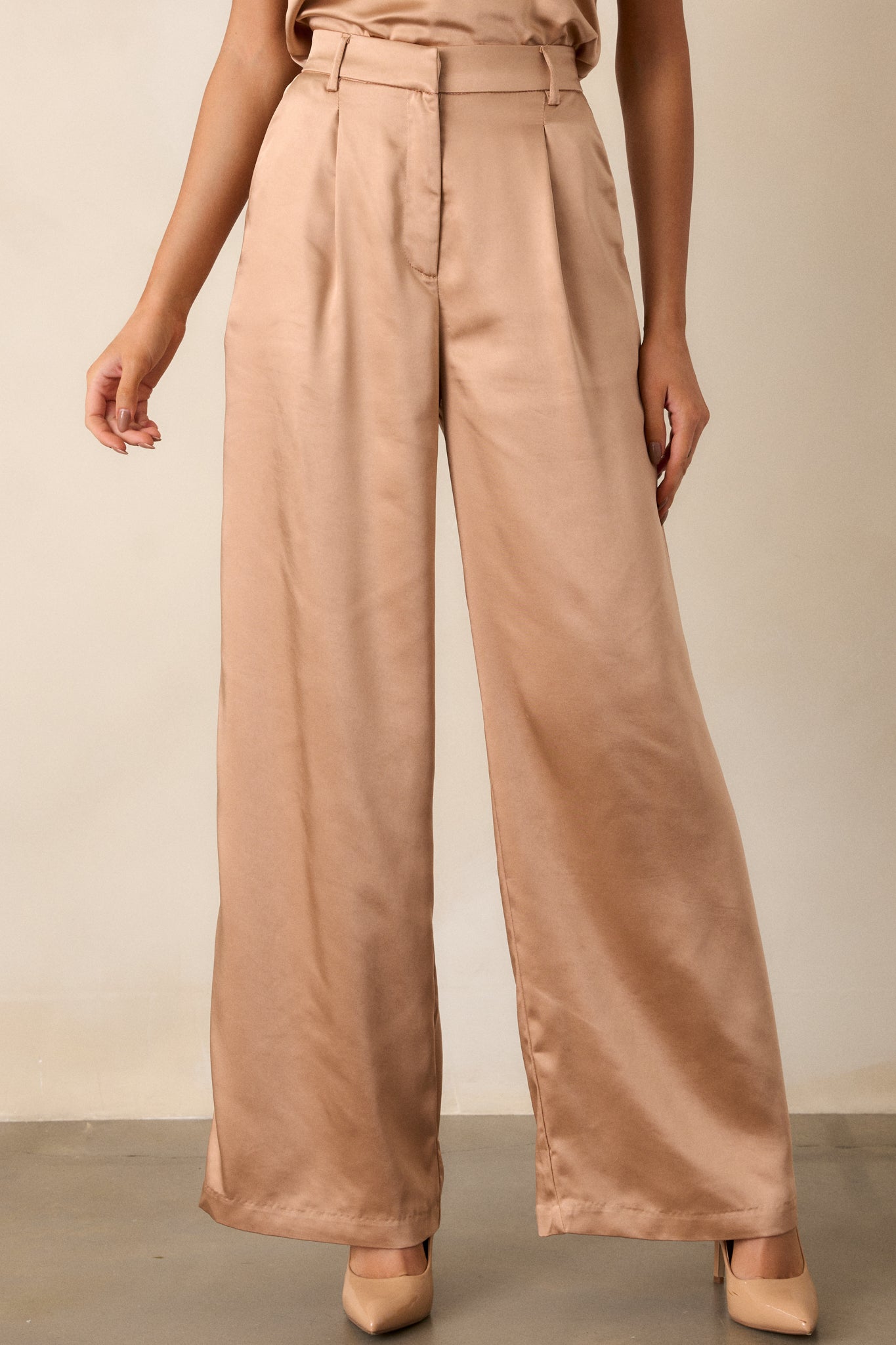 Star Status Light Copper Shimmer Wide Leg Pants