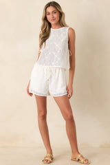 MINKPINK Sundara White Tie Side Lace Top