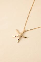 Shoreline Shine Gold Starfish Pendant Necklace