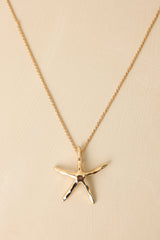 Shoreline Shine Gold Starfish Pendant Necklace