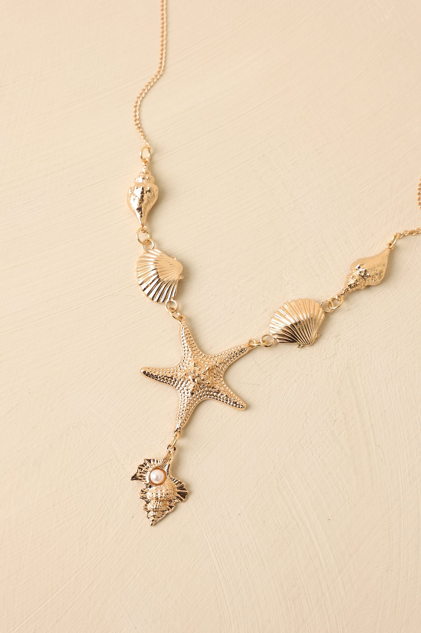 Ocean Glow Gold Multi Shell & Starfish Necklace