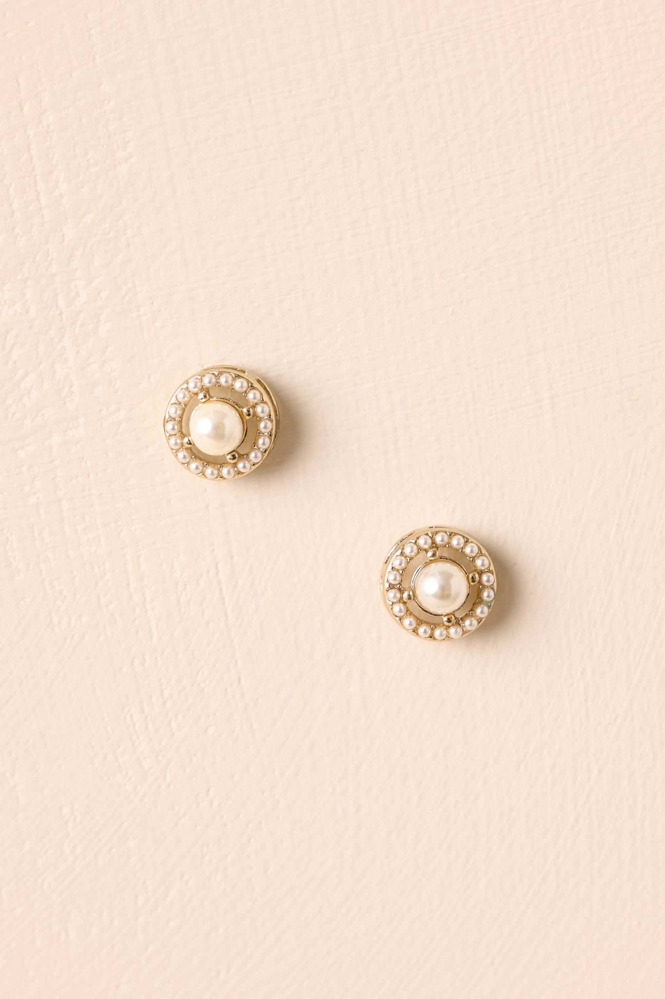 Slowly But Surely Ivory Pearl Gold Stud Earrings