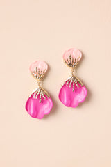 Wildflower Muse Fuchsia Pink Flower Petal Drop Earrings