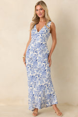 Catching Dreams Blue Floral Maxi Dress