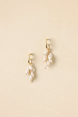 Gracefully Gathered Freshwater Pearl Cluster Drop Earrings