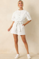 FRNCH Sirena Ivory & Sky Blue Stripe Playsuit