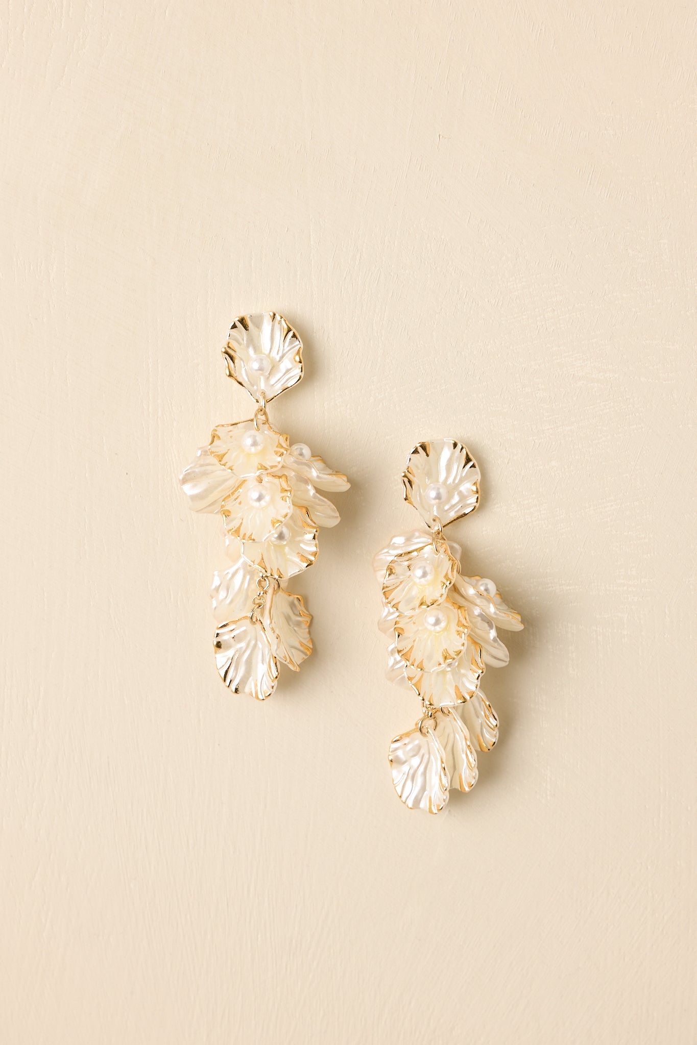 Petals of the Sea Pearlescent Statement Drop Earrings
