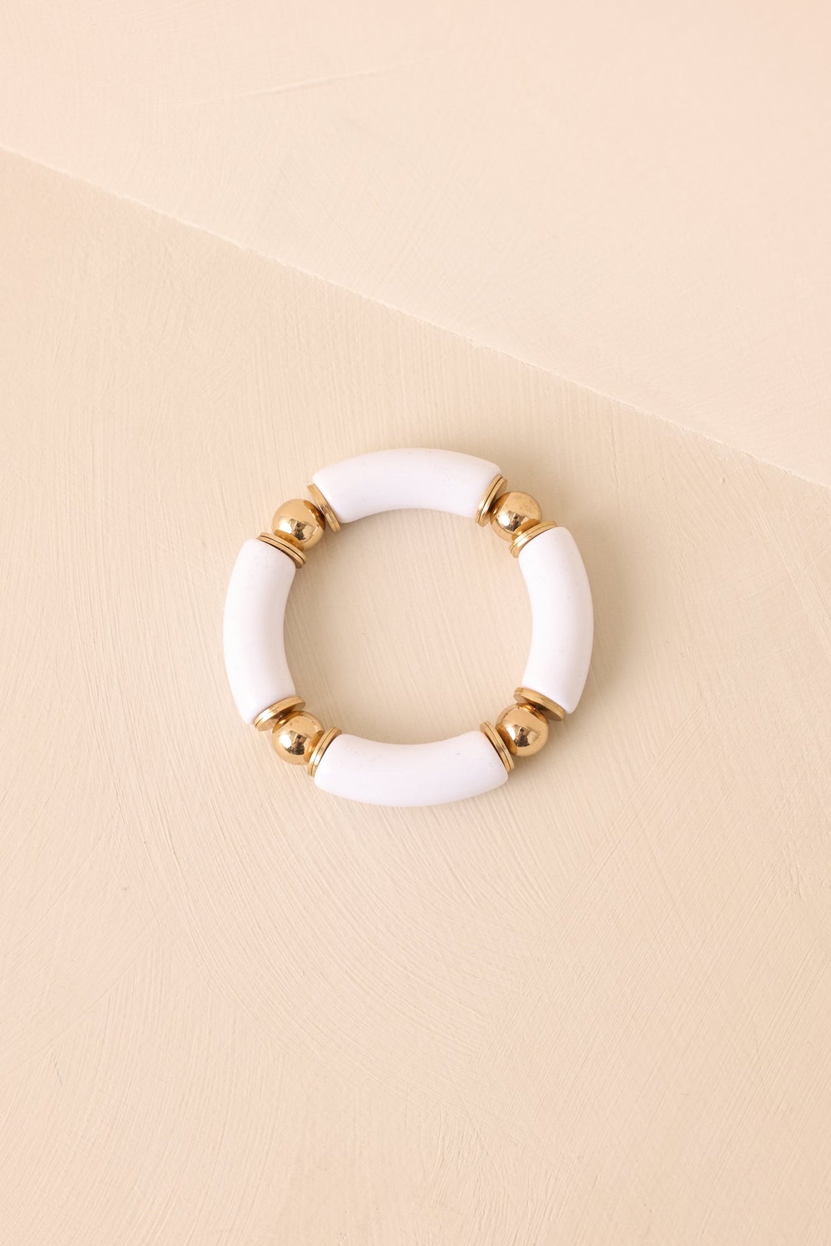 Keep It Bright Ivory Gold Beaded Bracelet