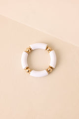 Keep It Bright Ivory Gold Beaded Bracelet