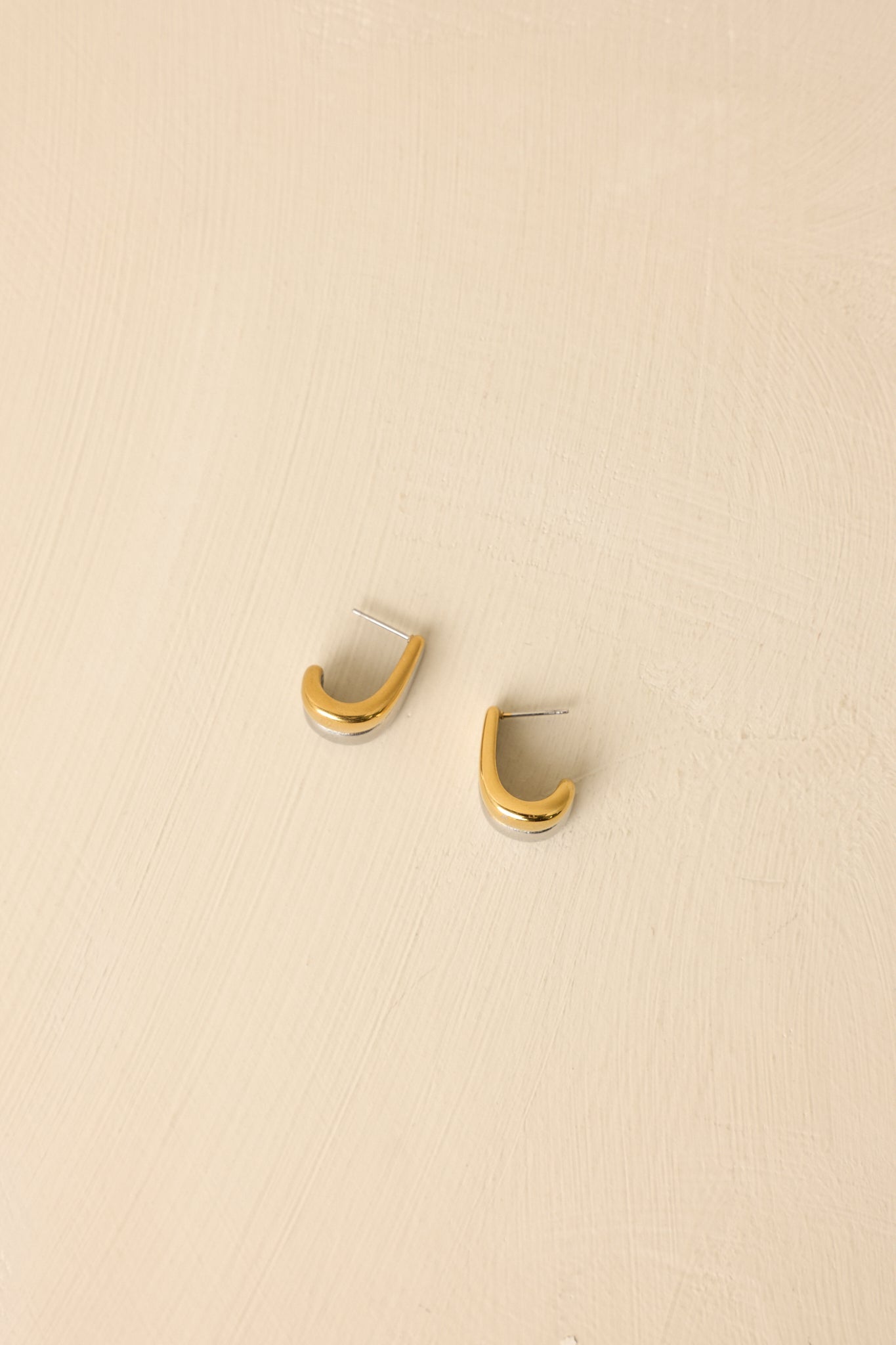 Twice as Chic Gold & Silver Two-Tone Sculptural Earrings