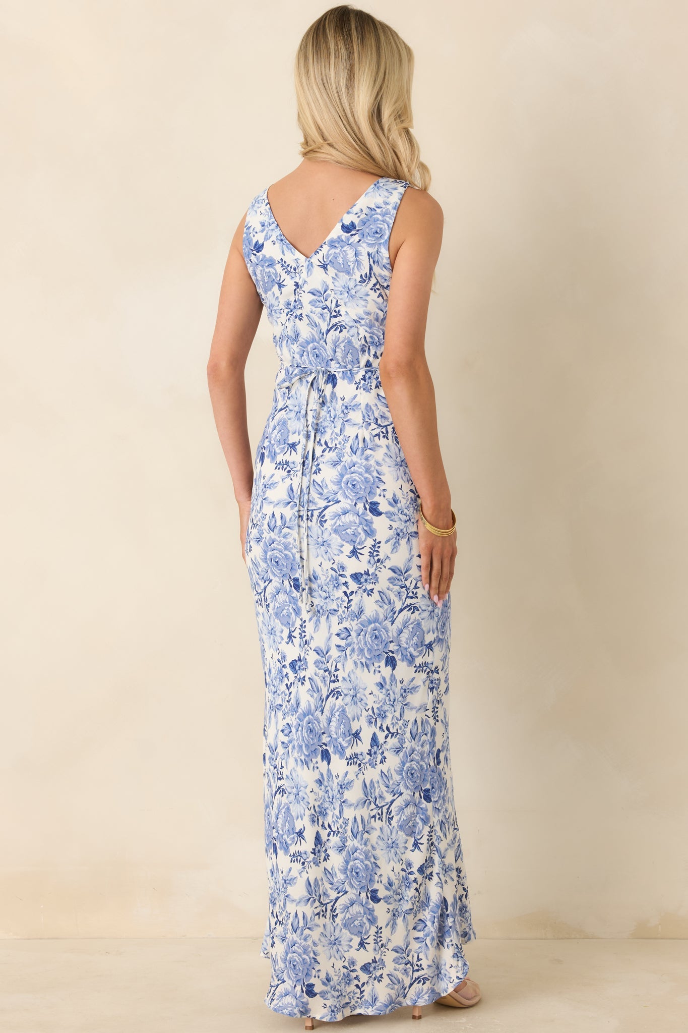 Catching Dreams Blue Floral Maxi Dress